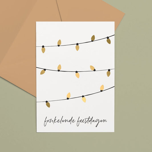 Kerstkaart goudfolie | Fonkelende feestdagen