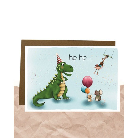 Postkaart - Hip hip Dino