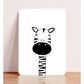 Kaart Schattige Zebra