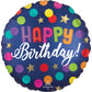 Folieballon - "HAPPY Birthday!" - Confetti - Satijn Blauw