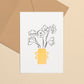 Wenskaart goudfolie | Vaas bloemen