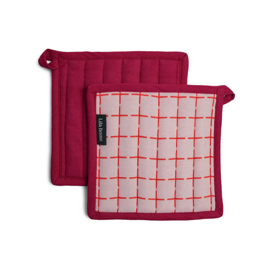 Pannenlappen Set Vivid Pink Orange - set van 2