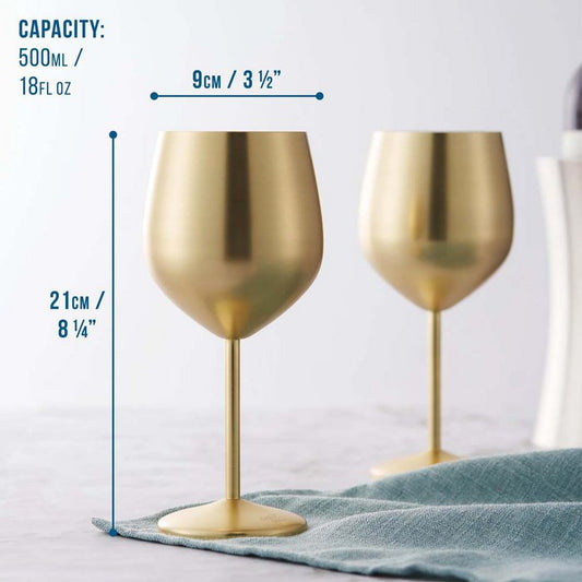 Mat Gouden Wijnglazenset
