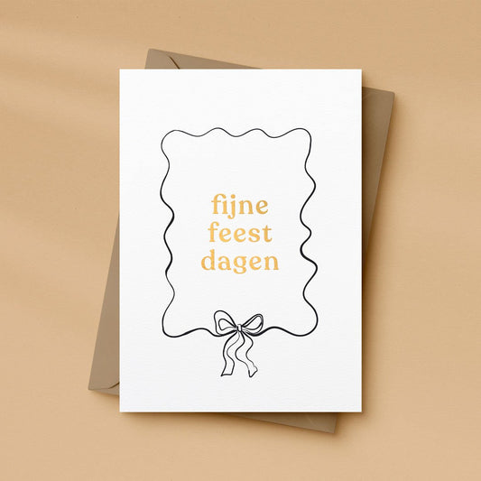 Kerstkaart goudfolie | Fijne feestdagen