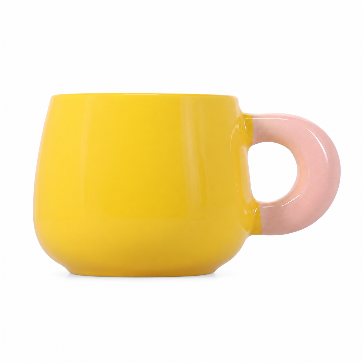 Coco mok – Geel met roze oor | 470 ml