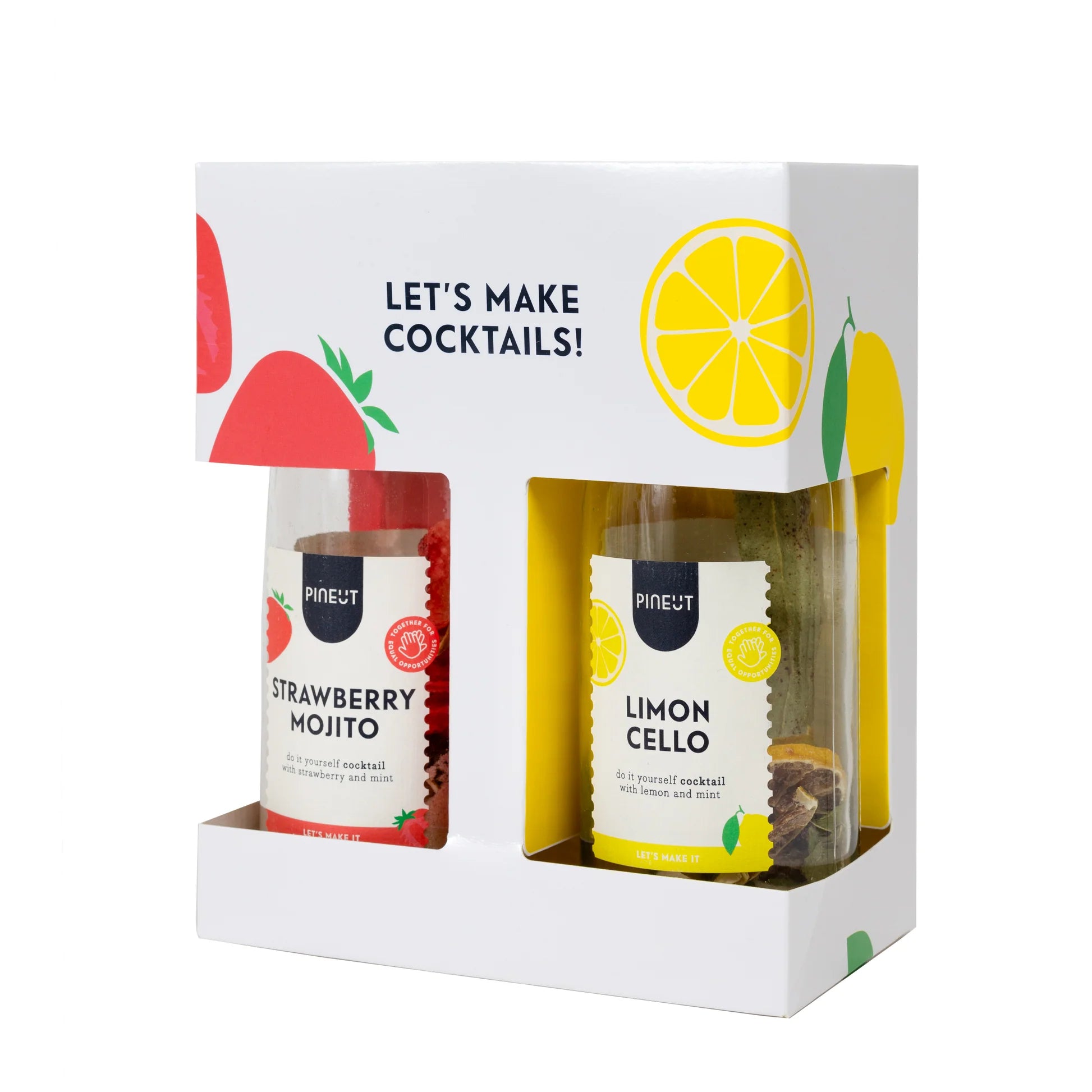 Pineut cocktail cadeaupakket – Strawberry Mojito & Limoncello