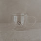 Dubbelwandige glazen mok Hart 250 ml