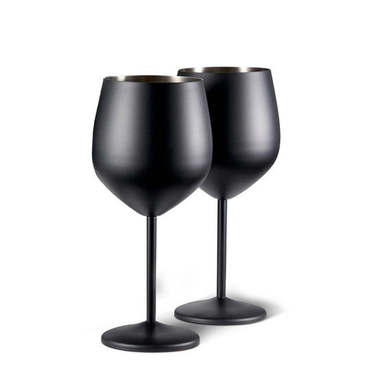 Oak & Steel – Mat Zwarte Wijnglazen