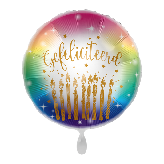 Folieballon - Kleurrijk Kaarsjes