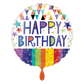 Folieballon – Happy Birthday Triangles Stripes & Stars