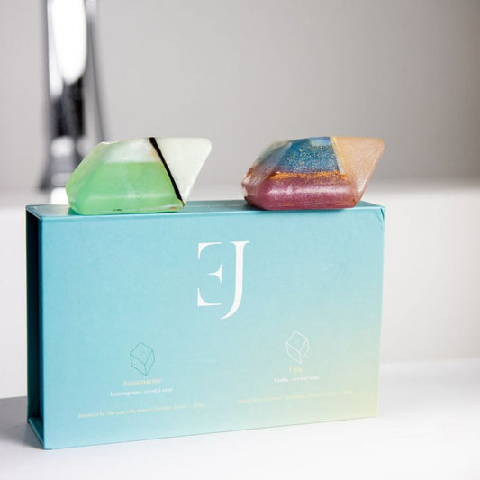 Gift set kristalzepen - Aquamarijn & Opaal